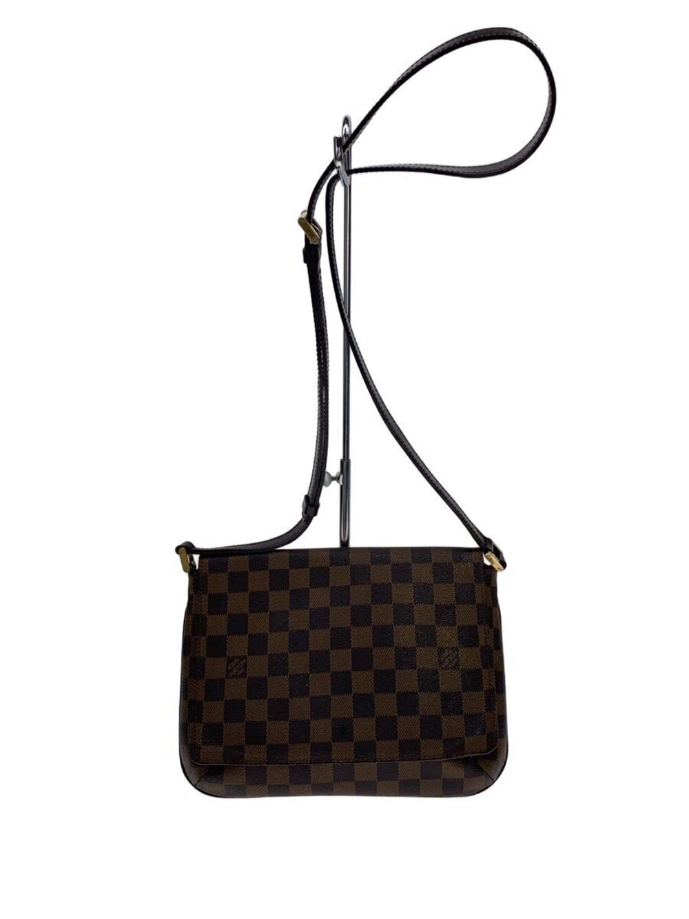 LOUIS VUITTON Musette Tango Damier Ebene Brown Long Shoulder Bag Brown